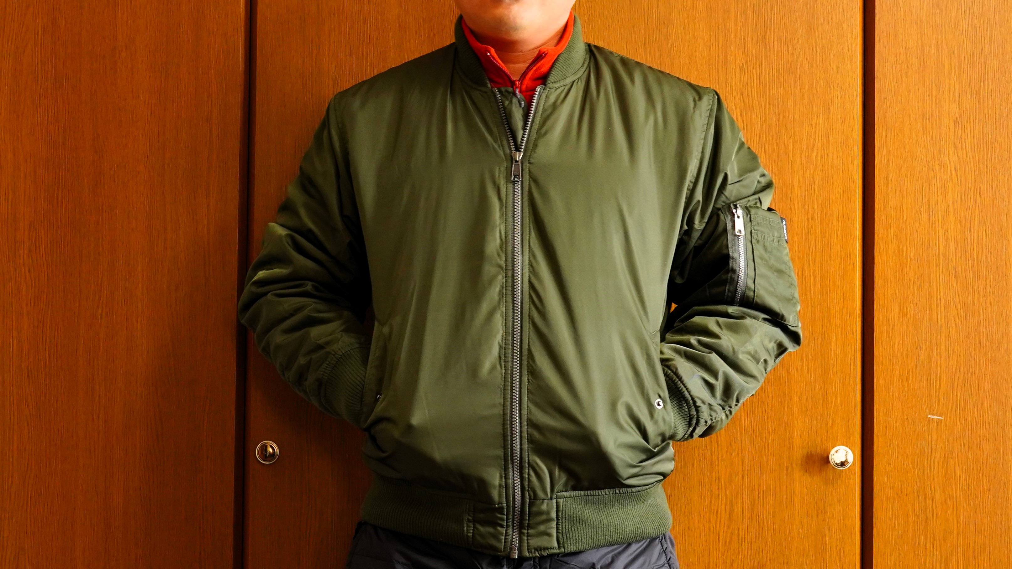 ワークマンの2,900円の裏アルミMA-1タイプジャンパーは外出できる部屋着として便利